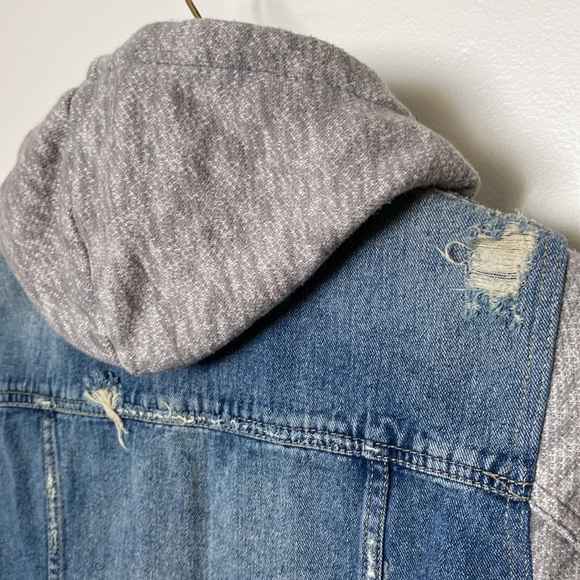 Free People Denim and Knit Hoodie - Picture 11 of 12